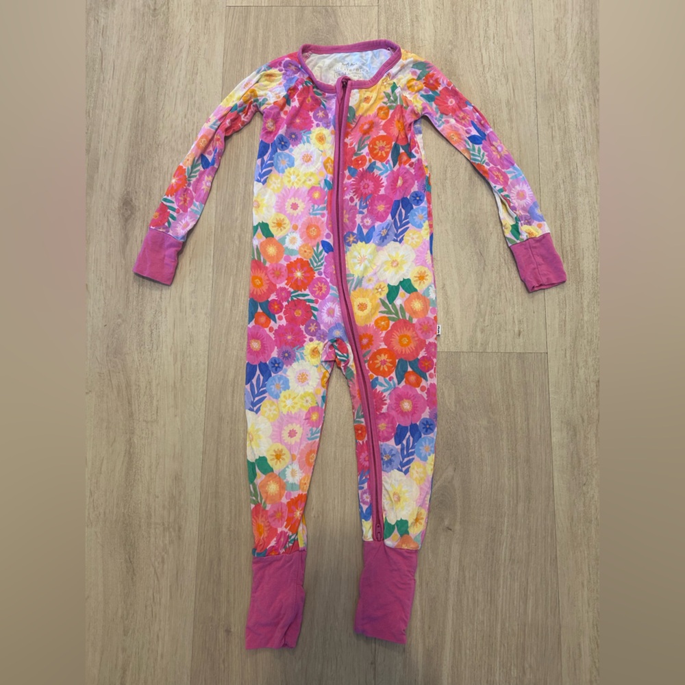 Little Sleepies colorful floral zipped pajamas - Flower Zippies